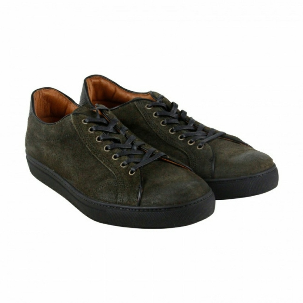 Frye Walker Low Lace Green Nubuck Sneakers